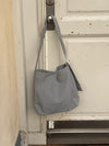 Samuel shoulder bag with checkers - Light grey
