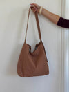 Samuel shoulder bag with checkers - Dusty orange/brown