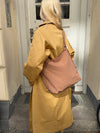 Samuel shoulder bag with checkers - Dusty orange/brown