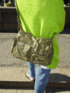 Gamil bag with pockets - Brown/green