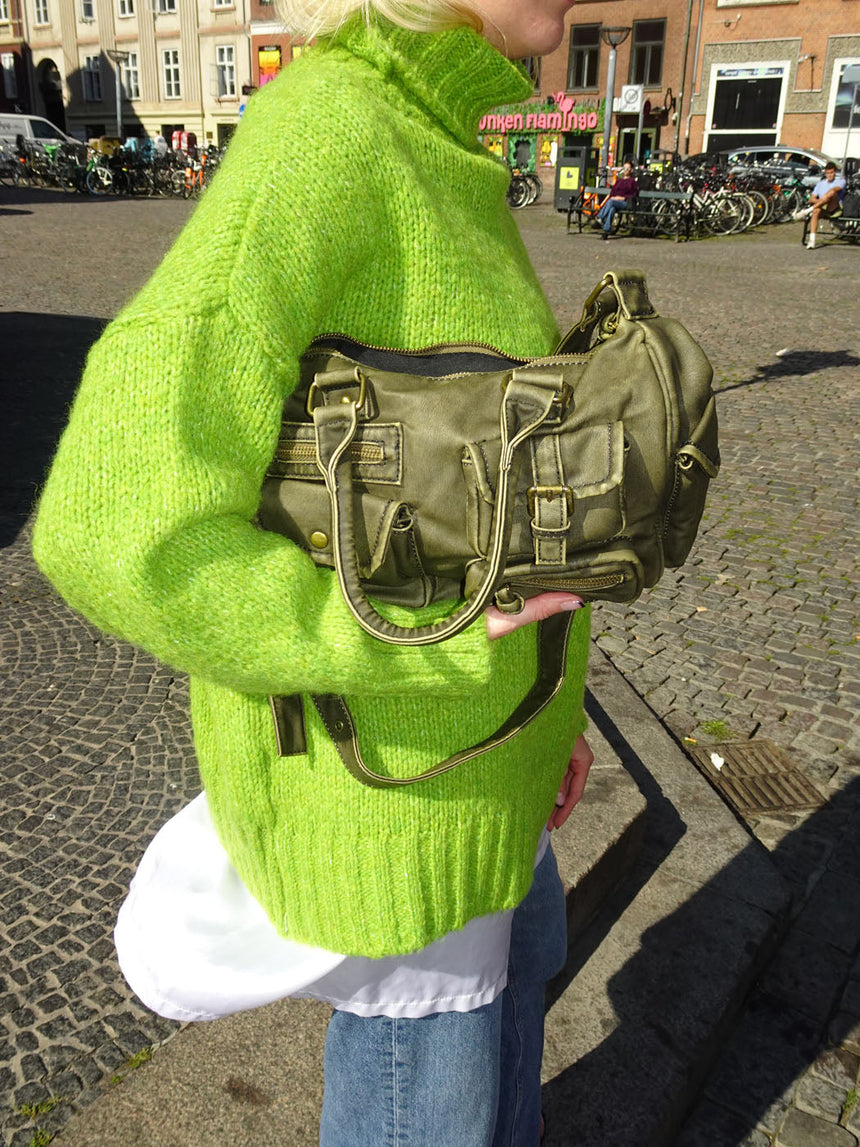 Gamil bag with pockets - Brown/green