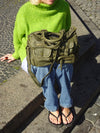 Gamil bag with pockets - Brown/green
