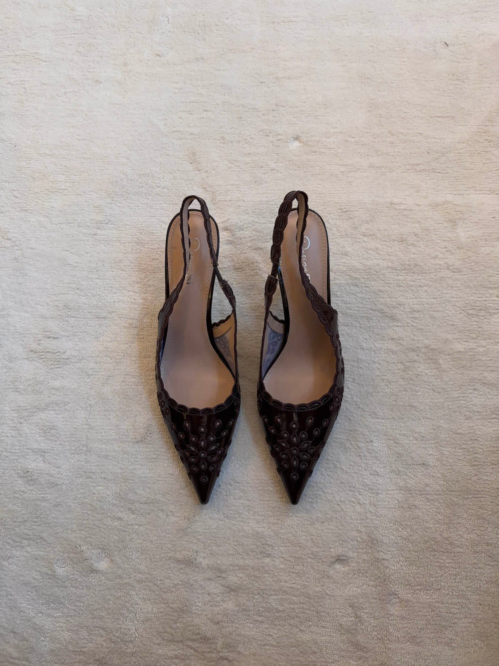 Ydun slingback heels with details - Dark brown