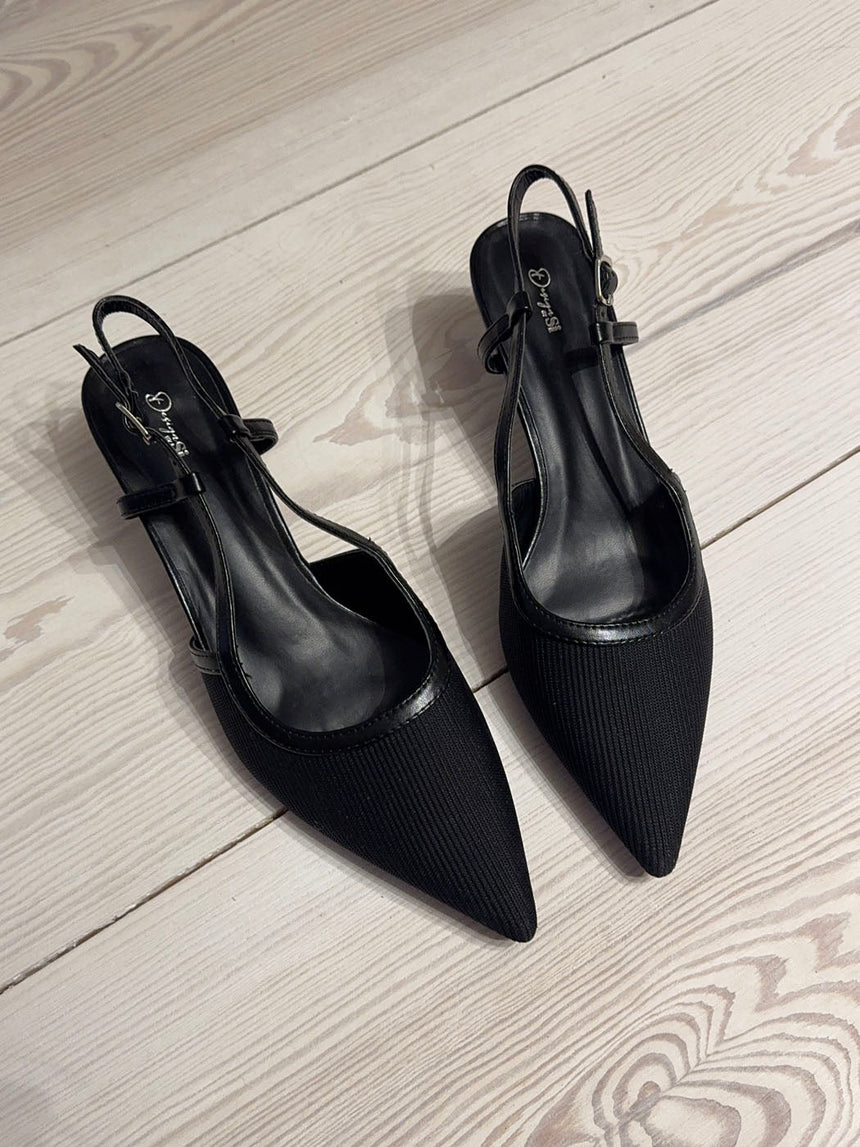 Suzanne slingback heels with details - Black