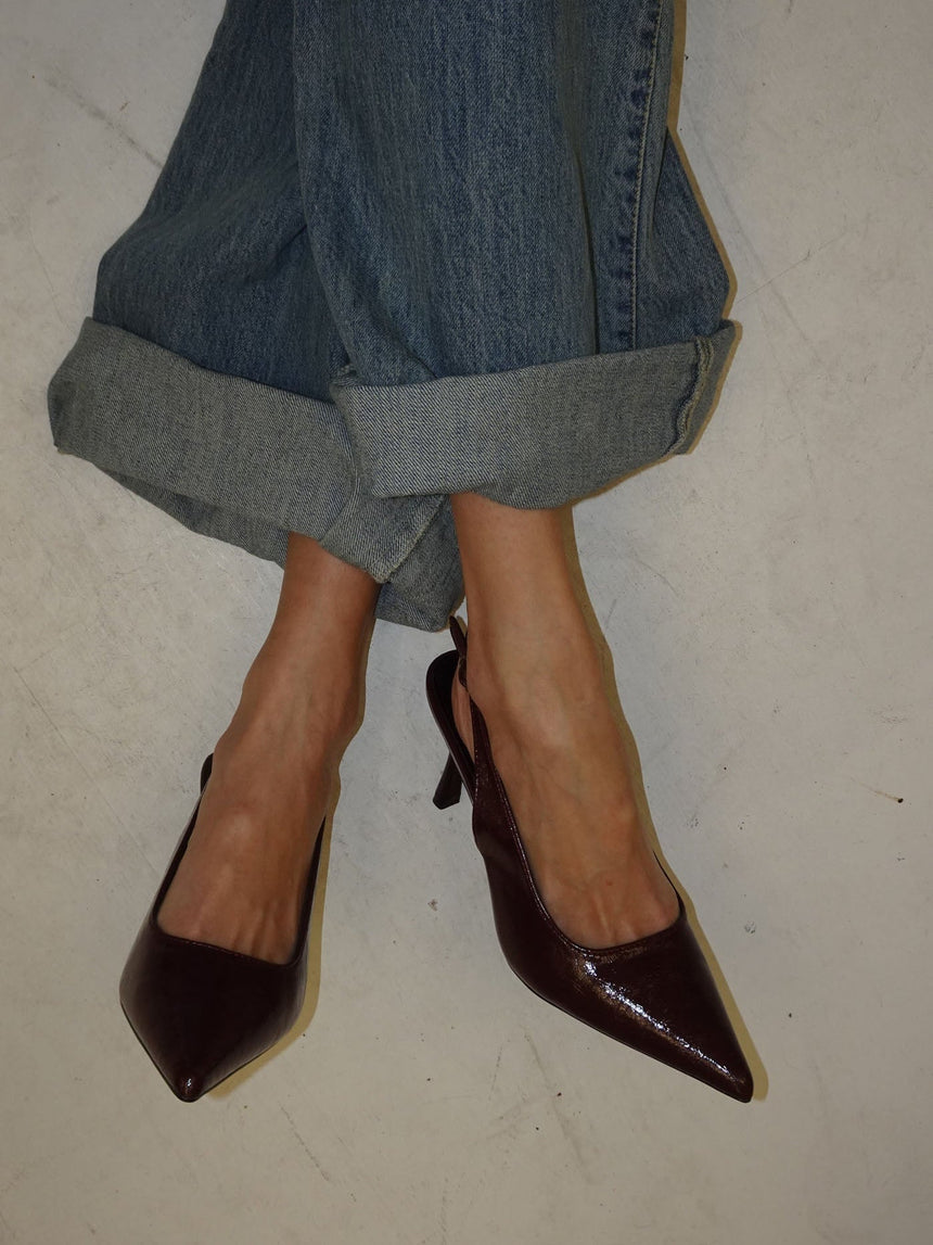 Donnatella slingback heels - Dark red