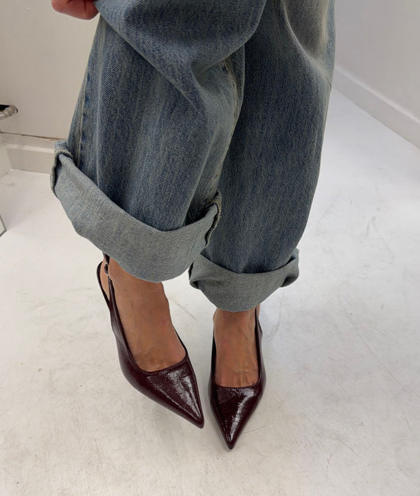 Donnatella slingback heels - Dark red