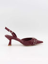 Nida slingback heels with buckle - Burgundy