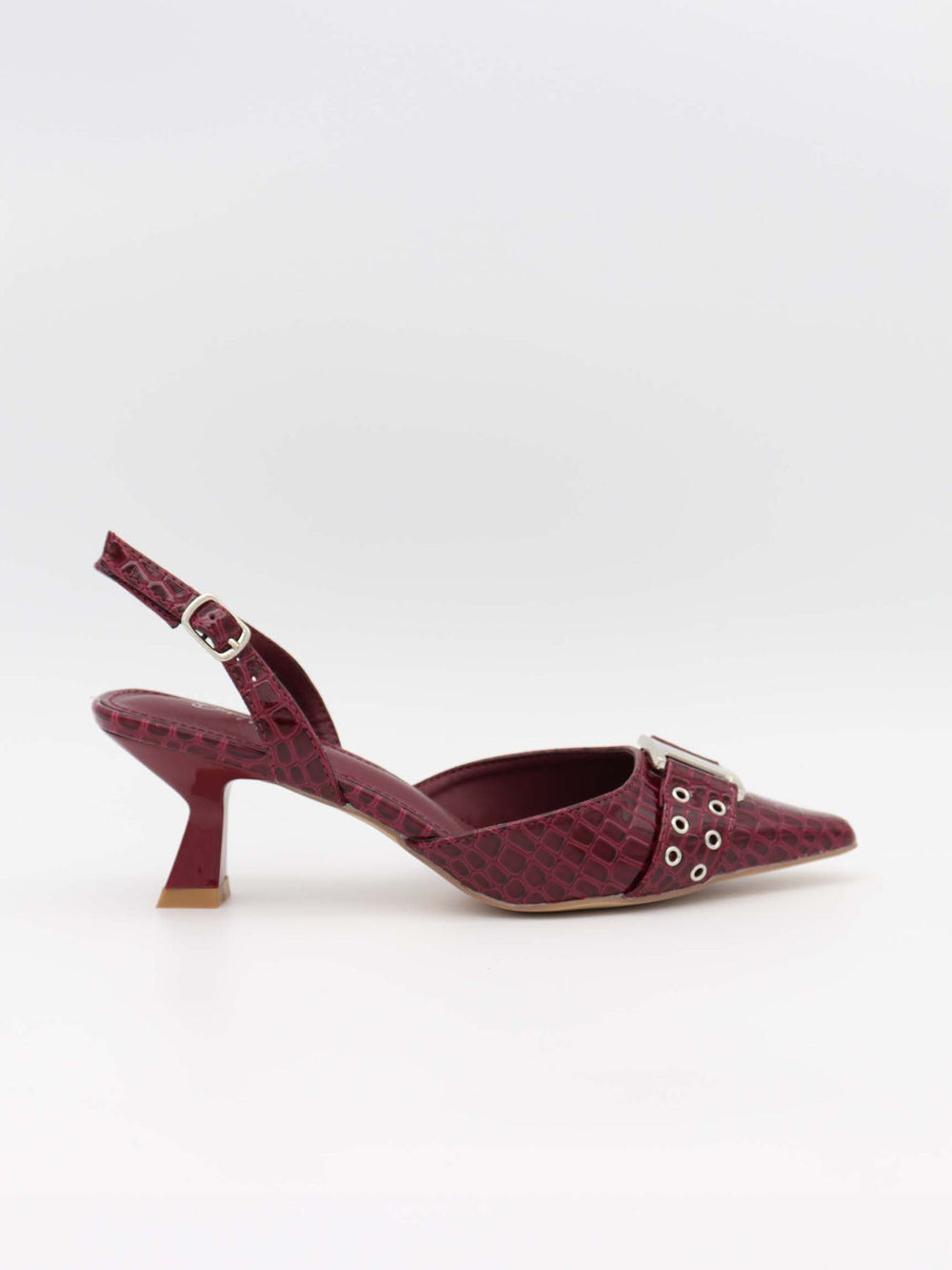 Nida slingback heels with buckle - Burgundy