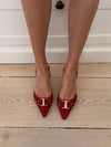 Nida slingback stilettos with buckle – Red