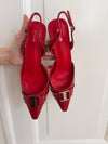 Nida slingback stilettos with buckle – Red