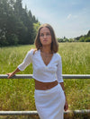Shalya top with 3/4 sleeves - White