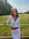 Shalya top with 3/4 sleeves - White