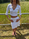 Shalya top with 3/4 sleeves - White