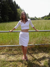 Shalya top with 3/4 sleeves - White