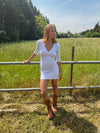 Shola dress with 3/4 sleeves - White