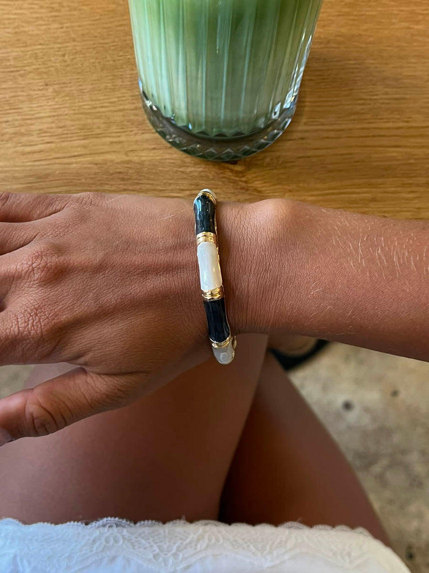 Sola bracelet with stripes – Black/White