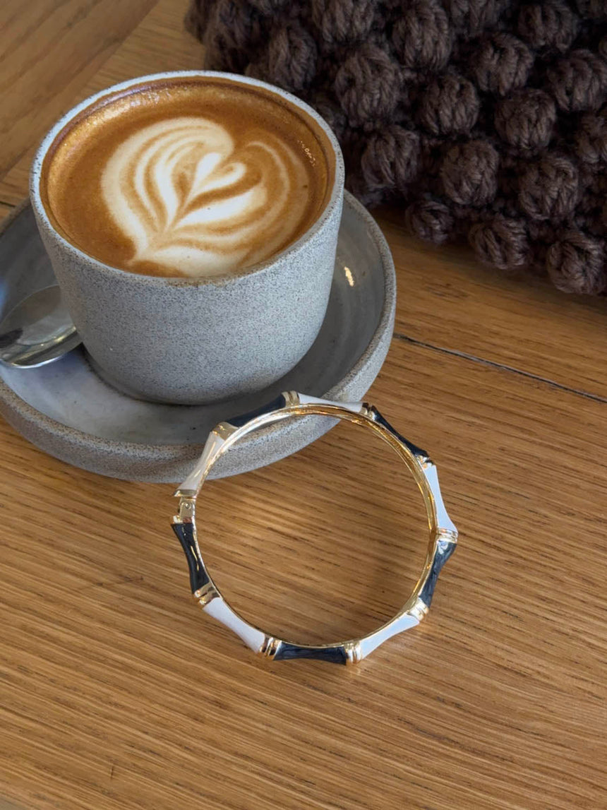 Sola bracelet with stripes – Black/White