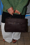 Lou large handbag with tie detail - Brown