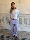 Hilja stribed linen pants - blue