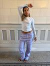 Hilja stribed linen pants - blue