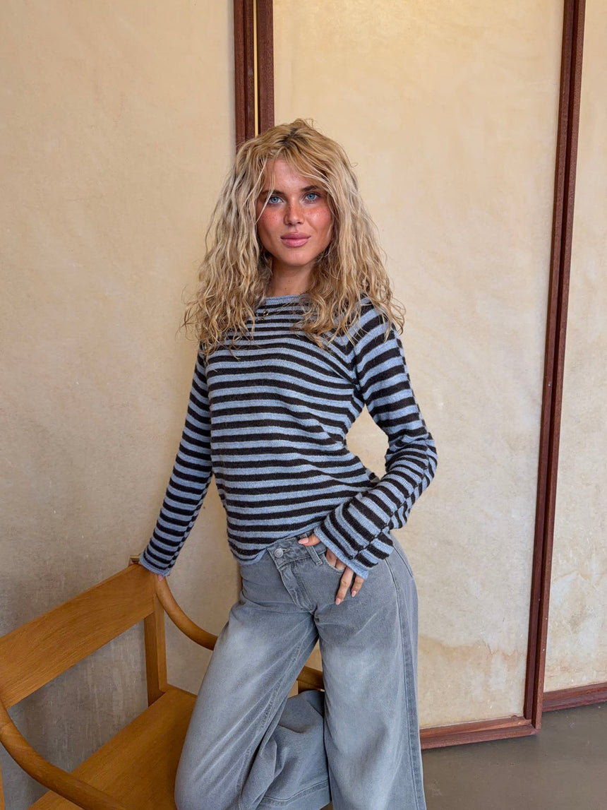 Josa striped knit -  Blue/brown