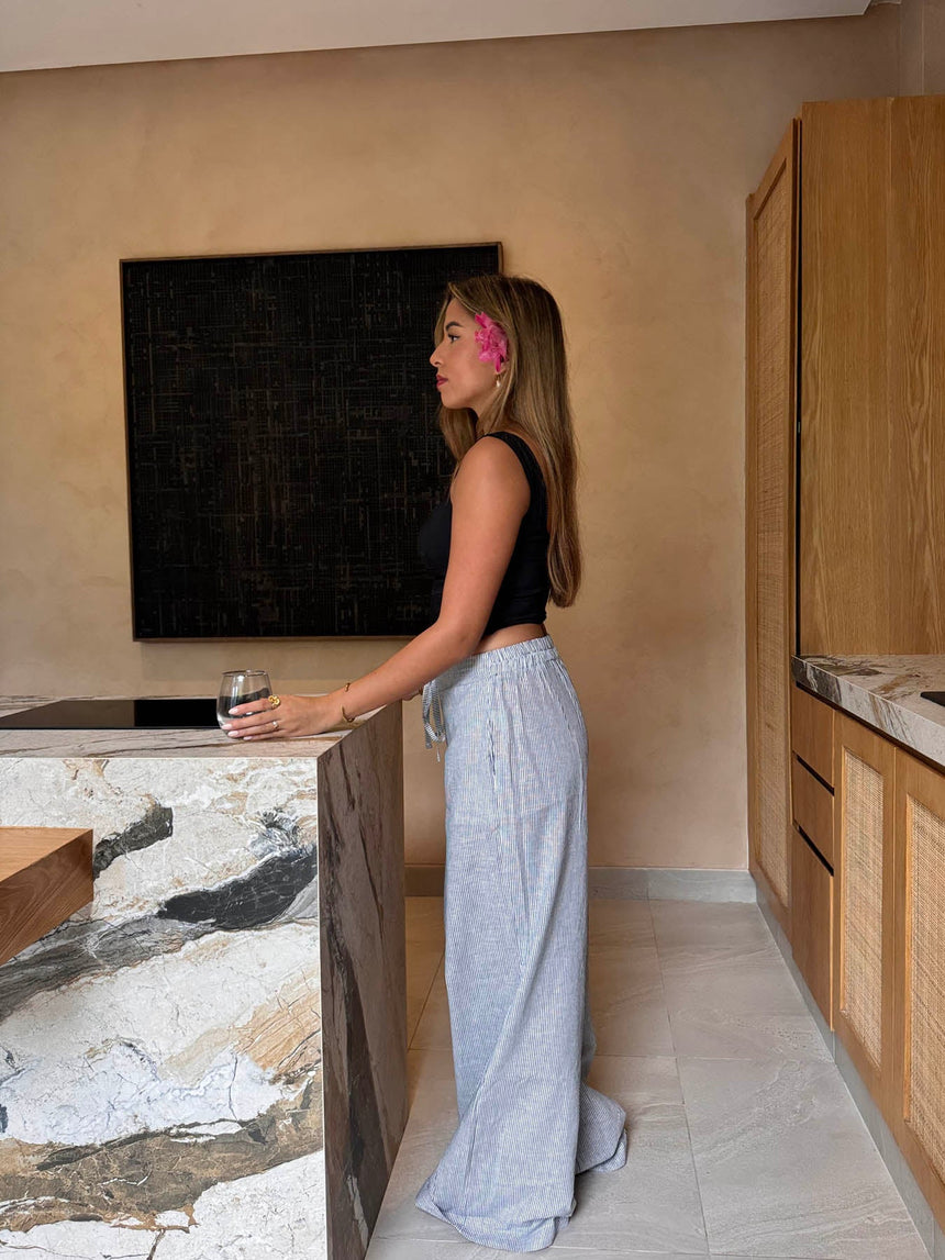 Esmerida striped pants - Blue/white