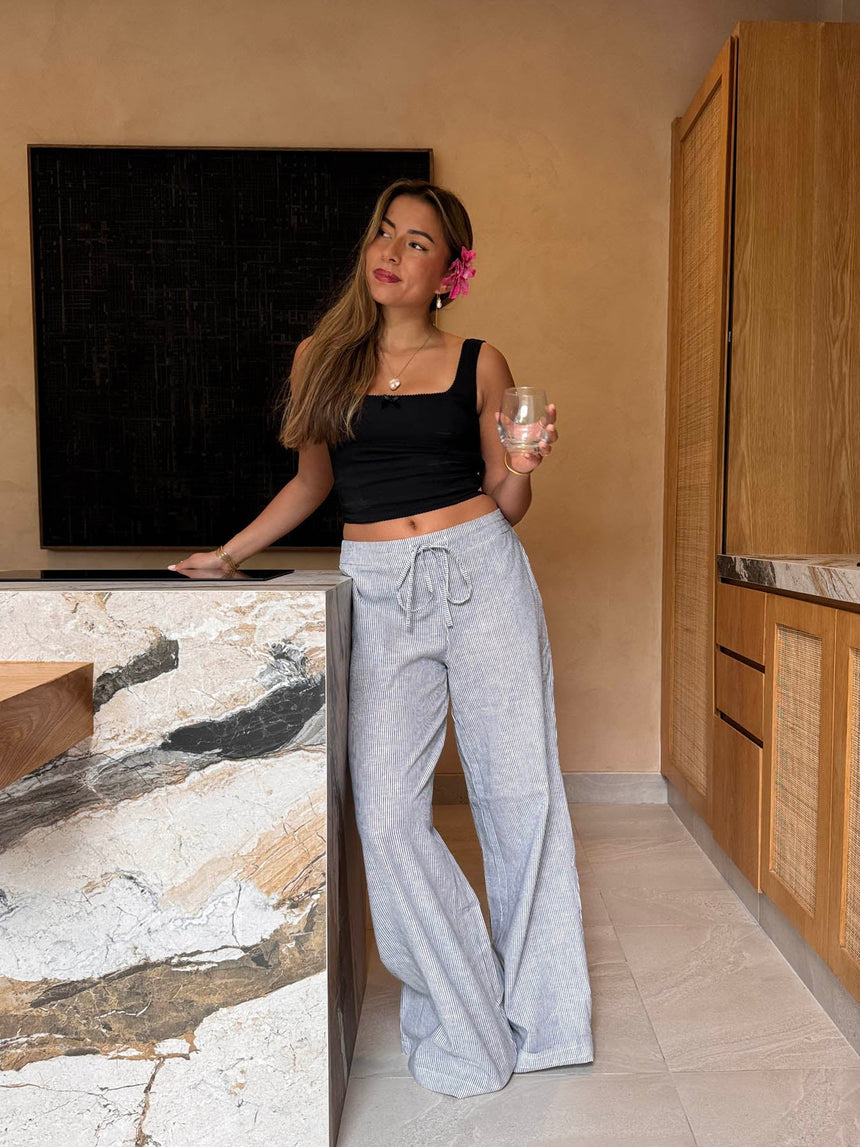 Esmerida striped pants - Blue/white