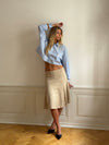 Lavinia striped cropped shirt - Blue/white