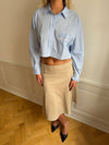 Lavinia striped cropped shirt - Blue/white