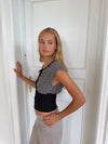 Bianca striped top with details - Black/White