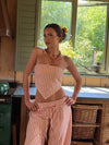 Aura striped top - Orange/white