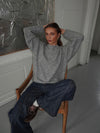 Vicky knit with ribbed details - Grey