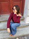 Tendra knit with edge details - Red/white