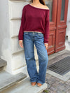 Tendra knit with edge details - Red/white
