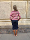 Bernie knit with buttons and stripes - Pink