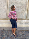 Bernie knit with buttons and stripes - Pink
