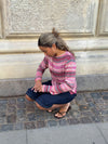 Bernie knit with buttons and stripes - Pink