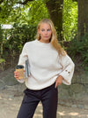Carina knit with sleeve detail - Beige