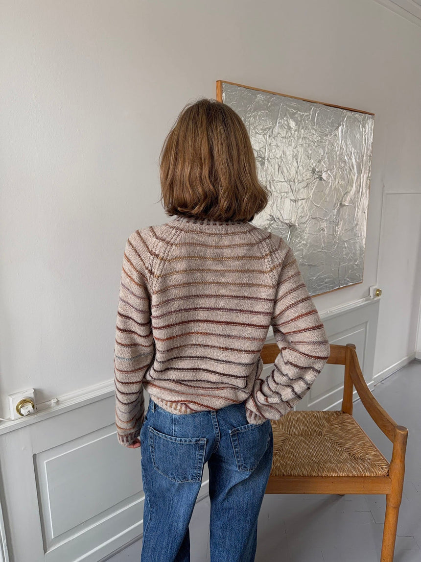 Rainova knit with stripes - Beige/multicolored