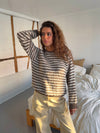Zeya knit with stripes - White/taupe