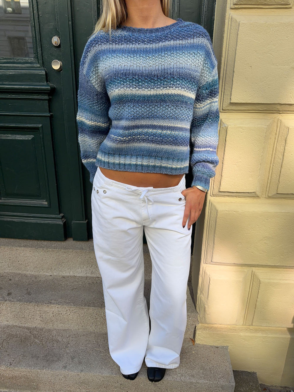 Louna striped knit - White/navy