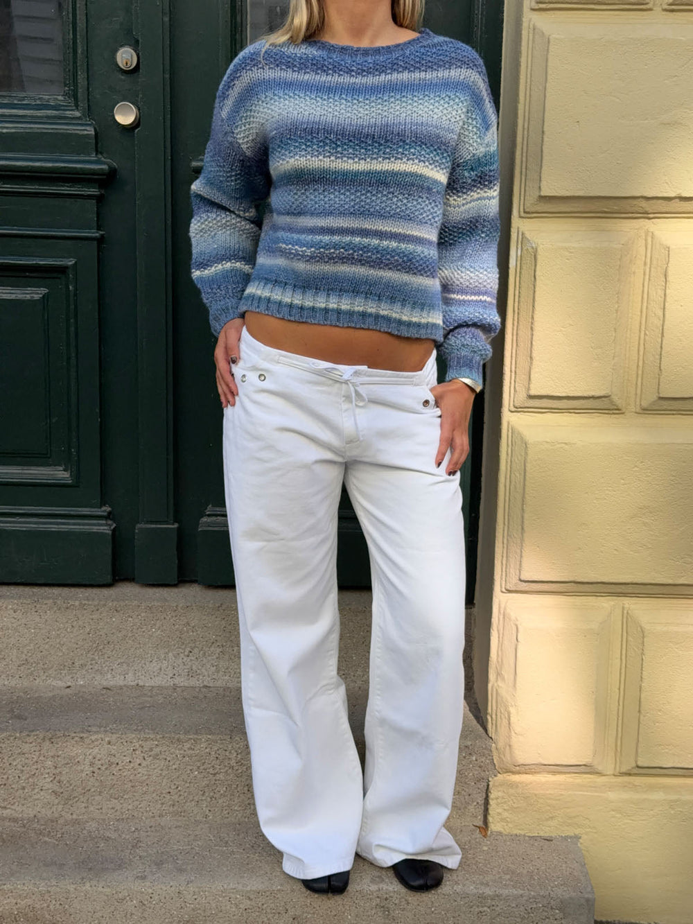 Louna striped knit - White/navy