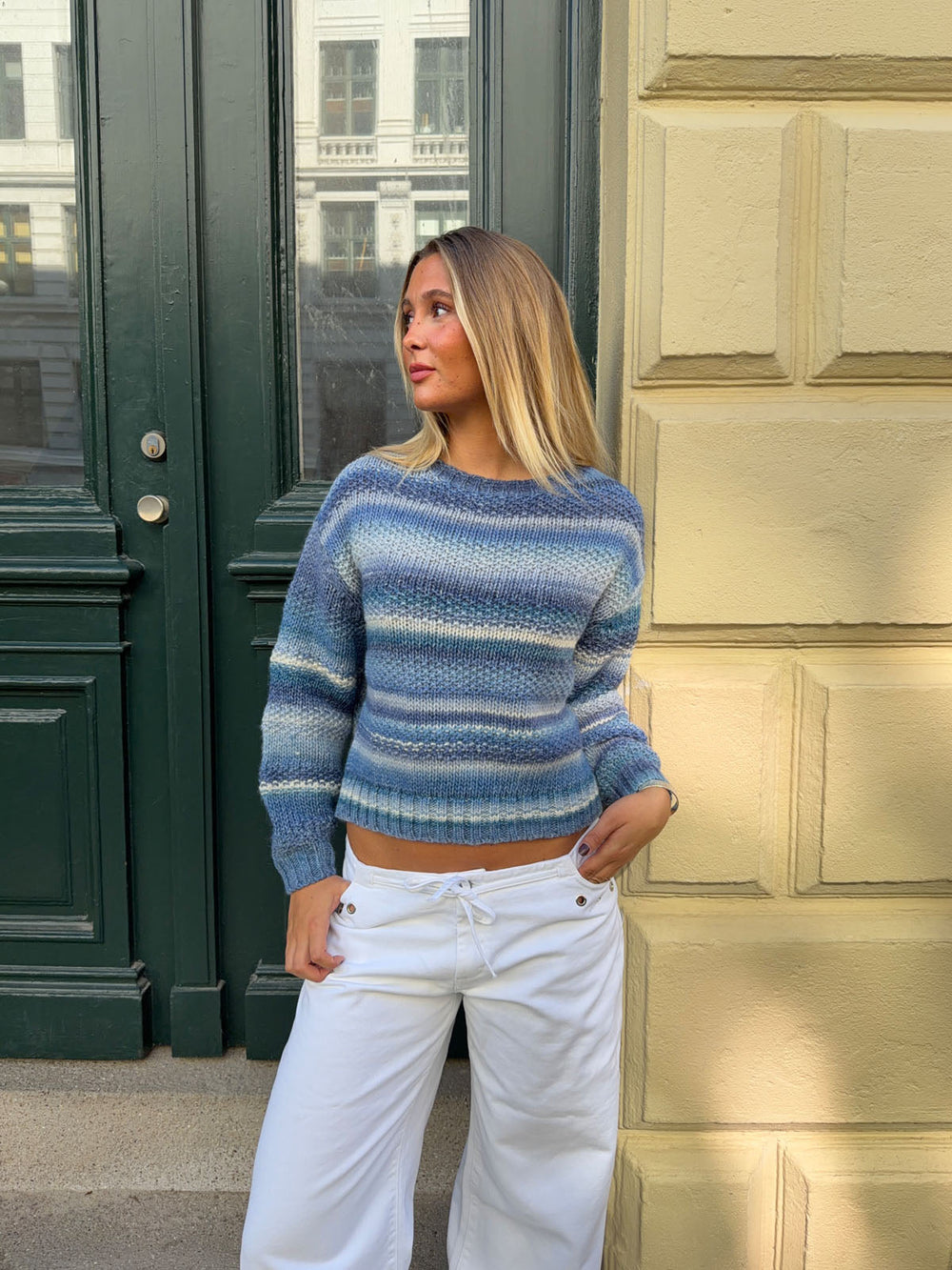 Louna striped knit - White/navy