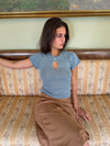 Serena knitted t-shirt - Light blue