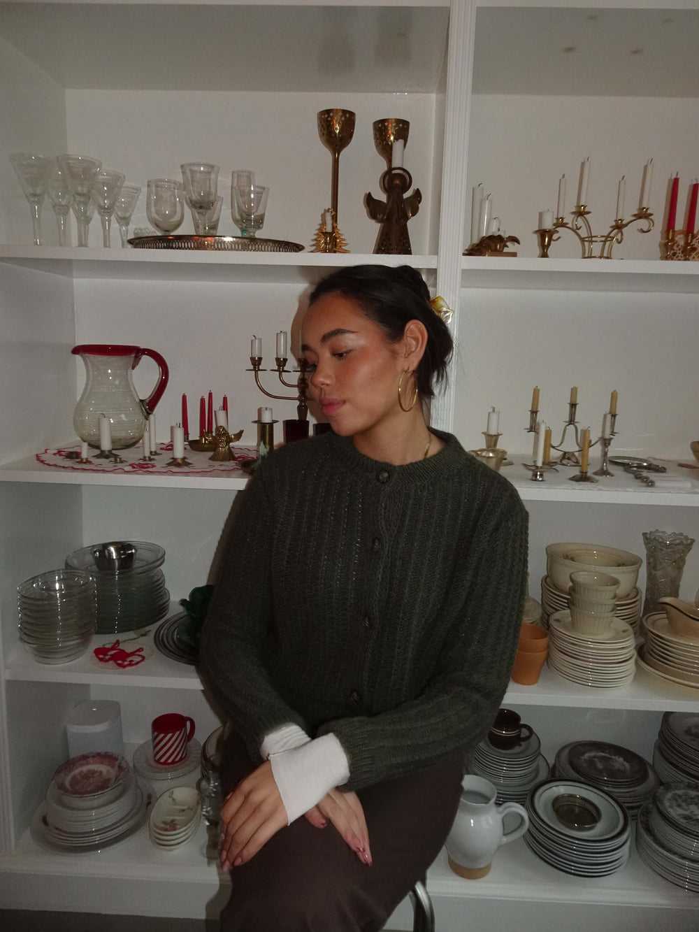 Vincent knitted cardigan - Dark green