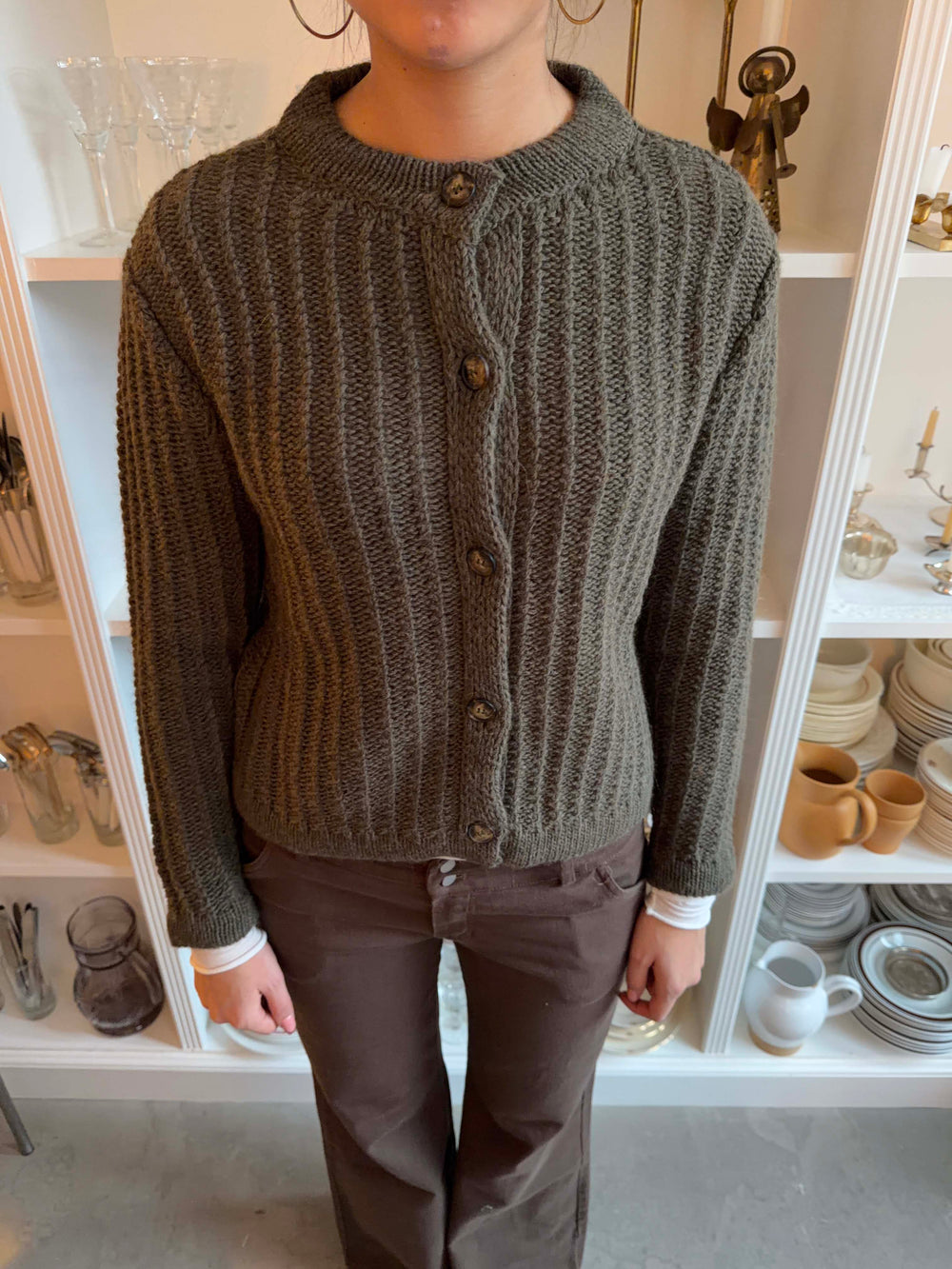 Vincent knitted cardigan - Dark green