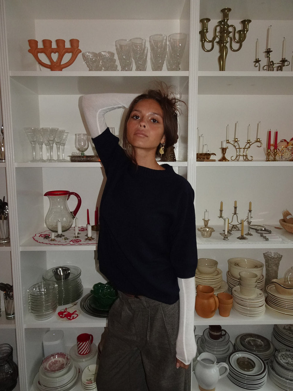 Arabella knitted t-shirt - Navy