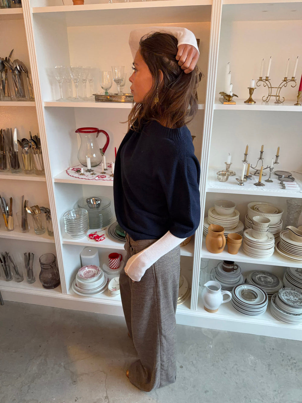 Arabella knitted t-shirt - Navy