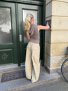 Munga knit top with hoodie - Taupe