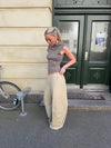 Munga knit top with hoodie - Taupe